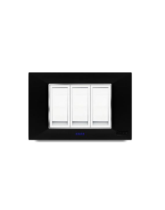 Diamond Lustre Jet Black 8M Square Base Plate with Blue LED Indicator-LTP06