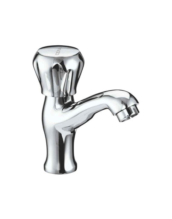 Cera Ocean Pillar Cock With High Neck & Aerator Quarter Turn-Chrome-F2006103