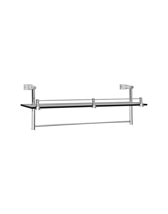 Cera Oceana Glass Shelf with Towel Rail-Clear-F5005301