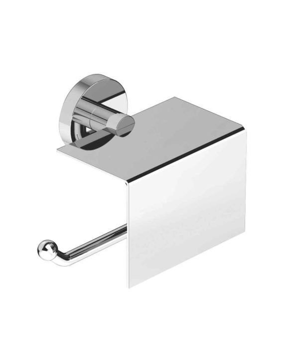 Cera Oakley Paper Holder With Flap Guard-Chrome-F5006110