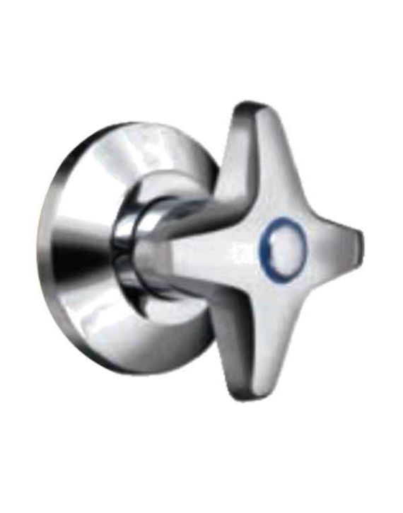 Cera Exposed Part For Flush Cock Half Turn Cross Handle 25mm & Wall Flange-Chrome-F8020751