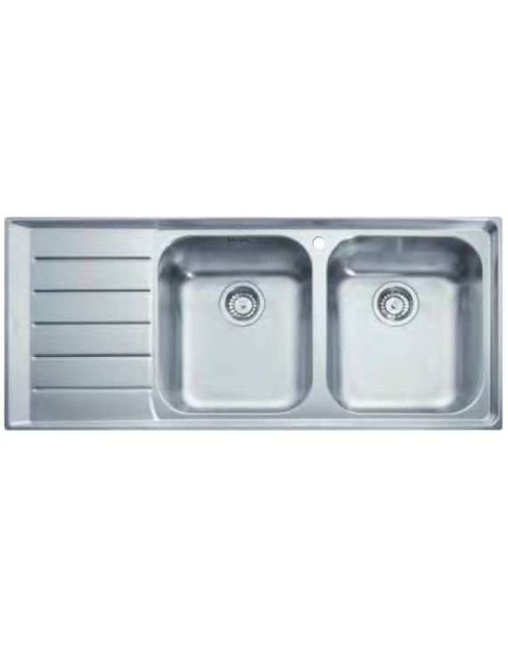 Franke Neptune NET 621 Stainless Steel Kitchen Sink RHD-Double Bowl With Drainer-101.0253.262