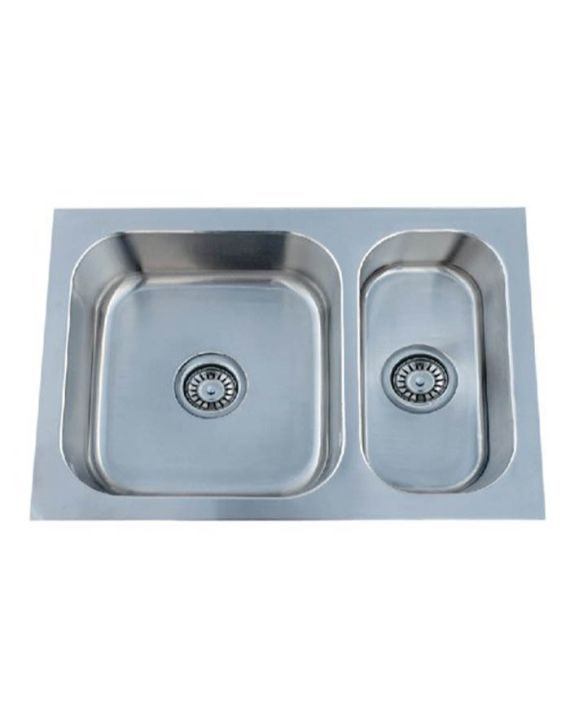 Futura Dura Kitchen Sink With Veg Bowl-27x19x8Inch-Satin-DURA-27x19x8