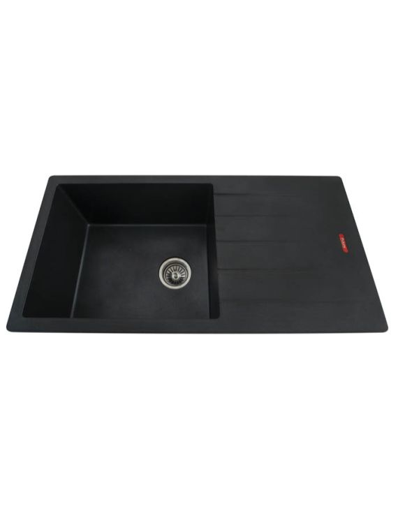 Futura Natural Quartz Single Bowl Sink With Drainer-36x18x9Inch-Natural Quartz-FS-3618NQ-WS