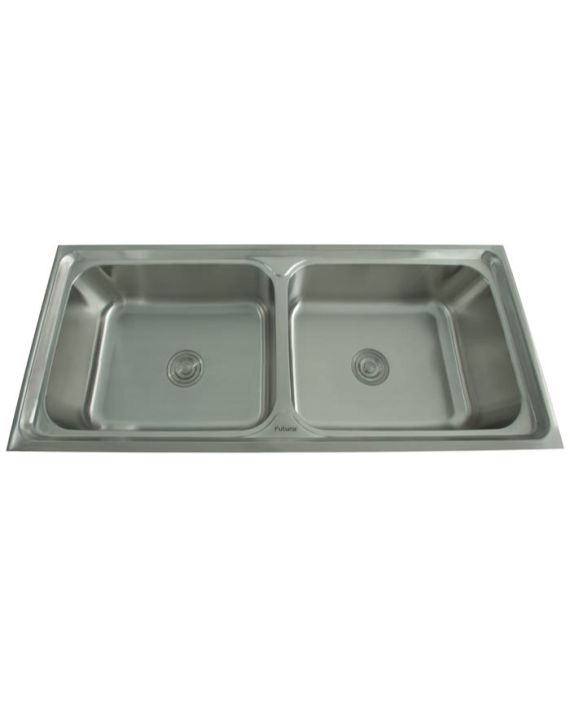 Futura Dura Double Bowl Sink-45x20x8Inch-Satin-FU-DGD-BL-STN-1