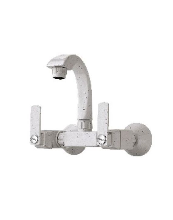 Ganga Gold Collection 20mm Marble White PTMT Wall Mounted Sink Mixer Ganga-1109-M