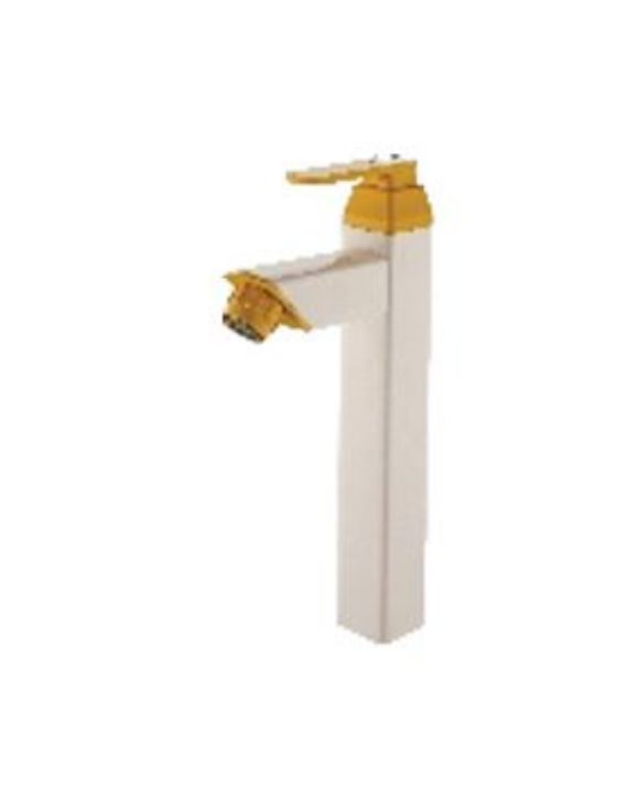 Ganga Gold Collection 20mm Ivory Yellow PTMT Long Body Pillar Cock Ganga-1113-IY