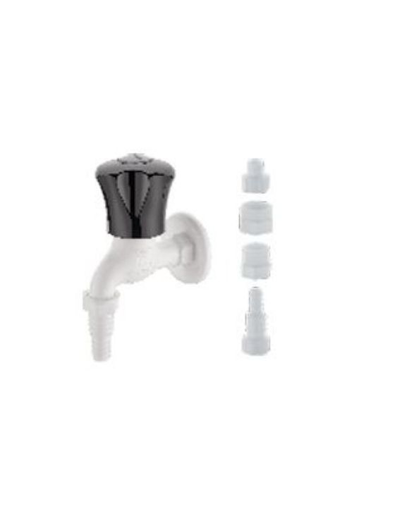Ganga Elite Collection 15mm PTMT Nozzle Bib Cock With Wall Flange Adjustments Ganga-1409