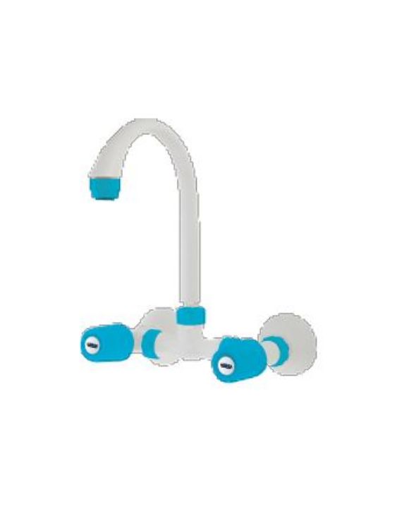 Ganga Standard Collection 15mm Blue PTMT Wall Mounted Sink Mixer Ganga-411-B
