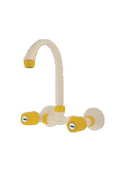 Ganga Standard Collection 15mm Ivory Yellow PTMT Wall Mounted Sink Mixer Ganga-411-IY