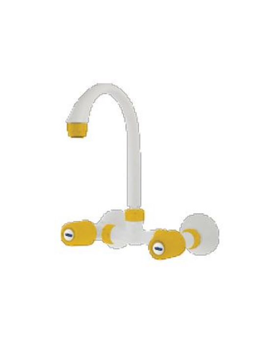 Ganga Standard Collection 15mm Yellow PTMT Wall Mounted Sink Mixer Ganga-411-Y