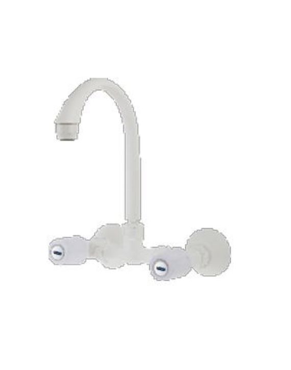 Ganga Standard Collection 15mm White PTMT Wall Mounted Sink Mixer Ganga-411