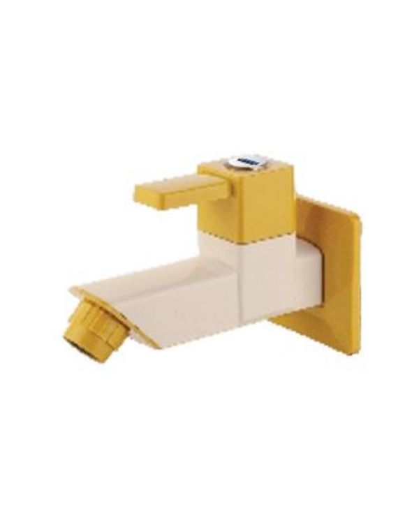 Ganga Edge Collection 20mm Ivory Yellow PTMT Bib Cock With Flange Ganga-501-IY