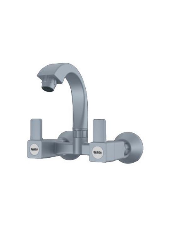Ganga Edge Collection 20mm Grey PTMT Wall Mounted Sink Mixer Ganga-509-G