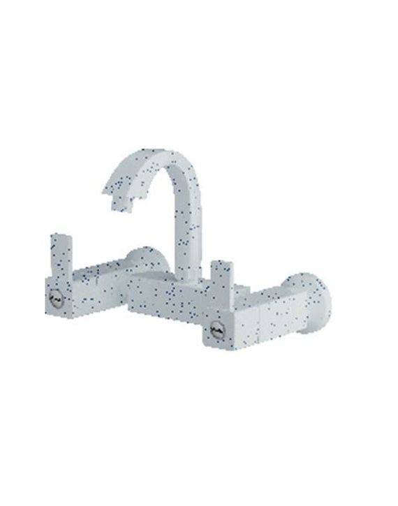 Ganga Edge Collection 20mm Marble White PTMT Wall Mounted Sink Mixer Ganga-509-M