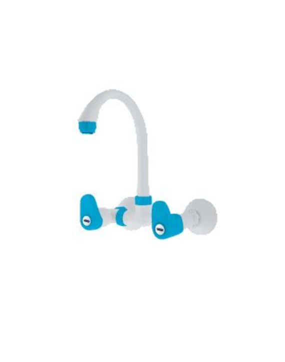 Ganga Smart Collection 15mm Blue PTMT Wall Mounted Sink Mixer Ganga-711-B