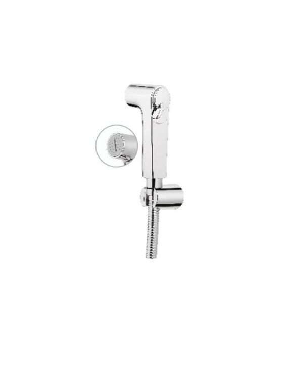 Ganga Chrome Finish Heavy PVC Powerflow Finger Operated  Health Faucet Shower 1 Mtr Tube With Abs Hook Ganga-8010