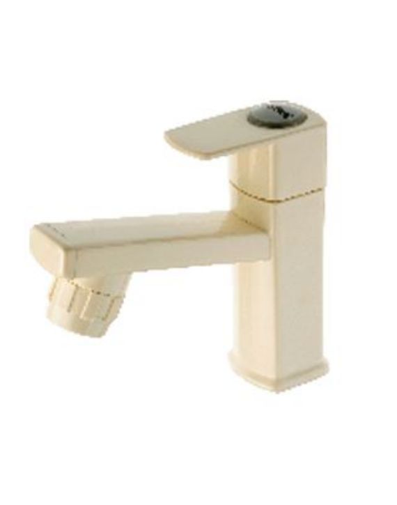 Ganga Diamond Collection 15mm Ivory PTMT Short Body Pillar Cock Ganga-902-I