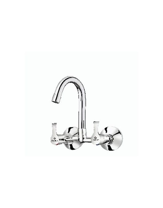 Ganga Stepin Rubic 15mm Chrome Finish Wall Mounted Sink Mixer With Regular Swinging SpoutGanga-ST-109