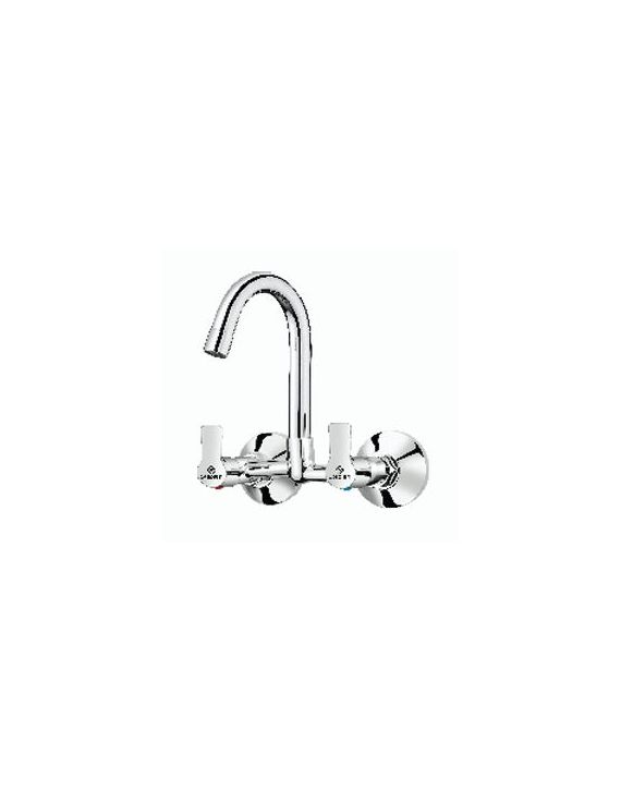 Ganga Stepin Nexus 15mm Chrome Finish Wall Mounted Sink Mixer With Regular Swinging SpoutGanga-ST-409