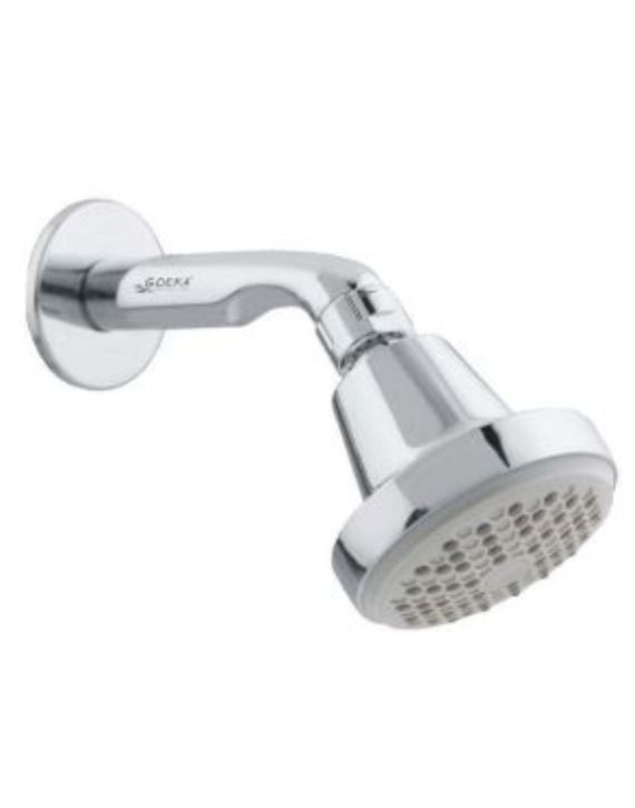 Goeka Rodeo Round C.P Shower With 6" Fancy Brass Arm & Flange SH-1008A