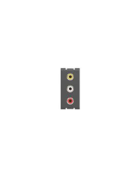 Goldmedal 1 Module Triple RCA Socket-GF011075-ABW