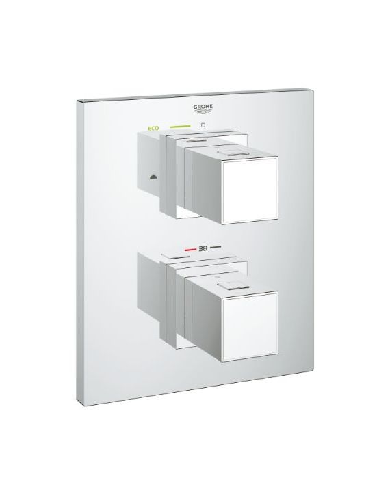 Grohe Grohtherm Cube Thermostat With Integrated 2-Way Diverter For Bath Or Shower With More Than One Outlet-Chrome-19958000