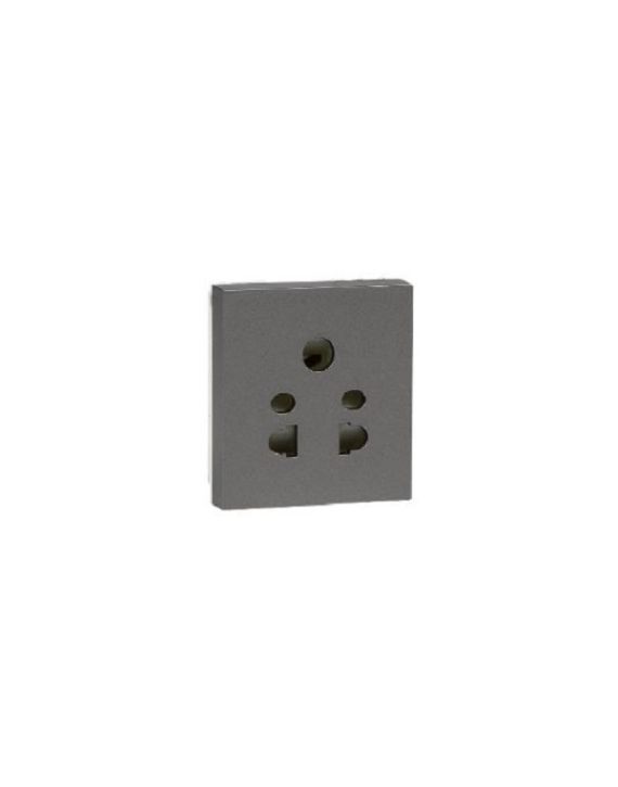 Havells Coral Ebony Grey 6A 5 Pin Shuttered Socket