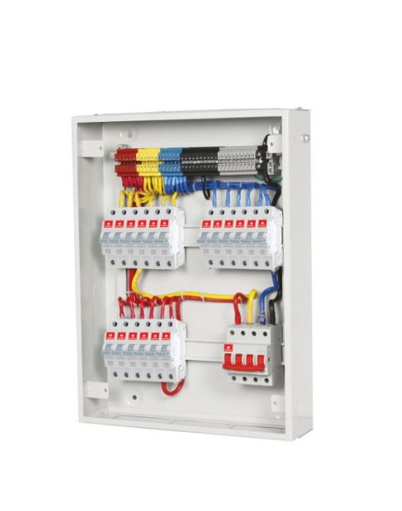 Havells 8 Way Double Door Three Pole Neutral Prewired DB with Cable End Box