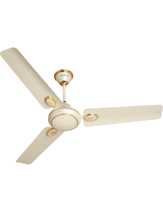Havells Fusion 1200mm Decorative Ceiling Fan 72W 350RPM Pearl Ivory Gold-FHCFUSTPIV48