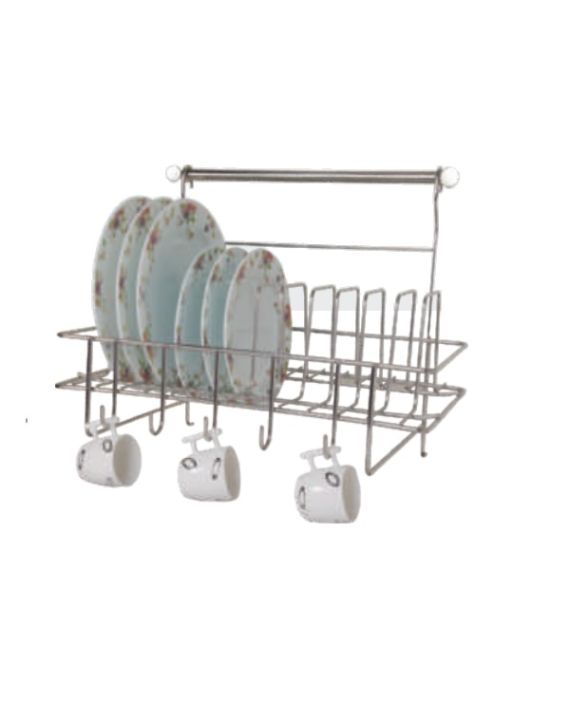 Hilife Stainless Steel Plate & Cup Holder-PCH-18x12x11-Inch-SS-202G