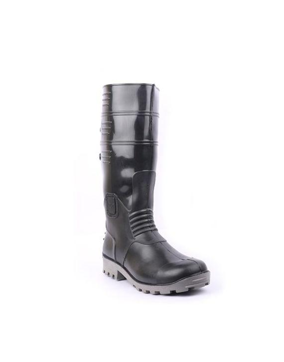 Hillson Torpedo 212 Black and Grey Size 8 Round Steel Toe Gumboots