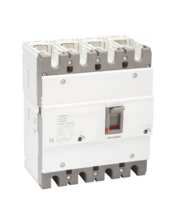 Indoasian Optium 160A 3P 25KA TM 1.0 Fixed F2 White MCCB  Circuit Breakers with Fuses 830100