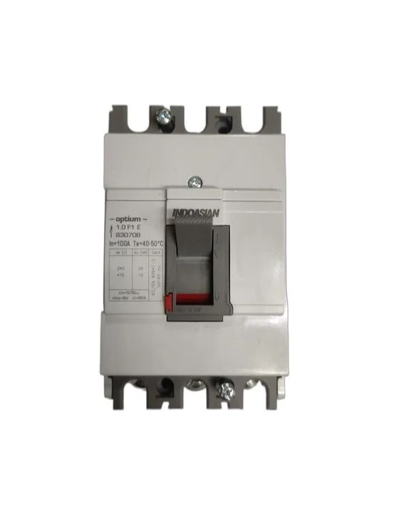 Indoasian Optium 50A 4P 16KA TM 2.0 Adj F1 White MCCB Circuit Breakers with Fuses 830239