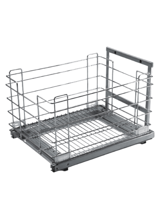 Iris Colors 15x18x12Inch Stainless Steel Base Mounted Grain Trolley Basket