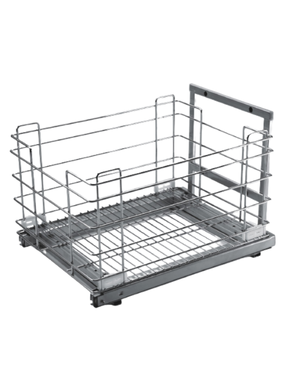 Iris Colors 19x20x12Inch Stainless Steel Base Mounted Grain Trolley Basket