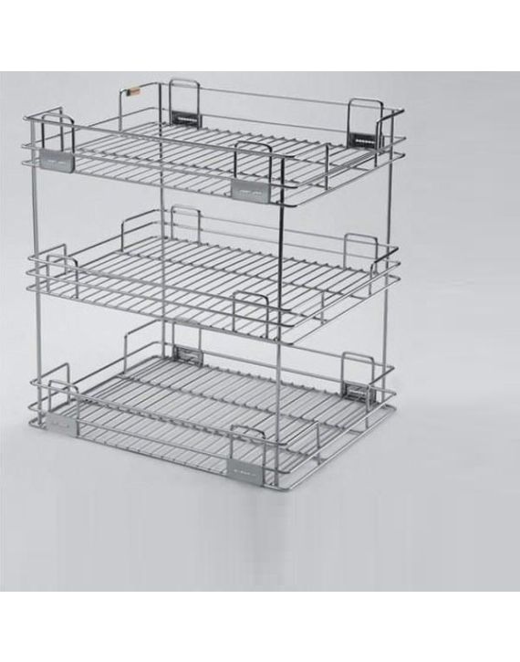 Iris Colors 4x20x21Inch Stainless Steel Pullout 3 Shelves Base Mounted