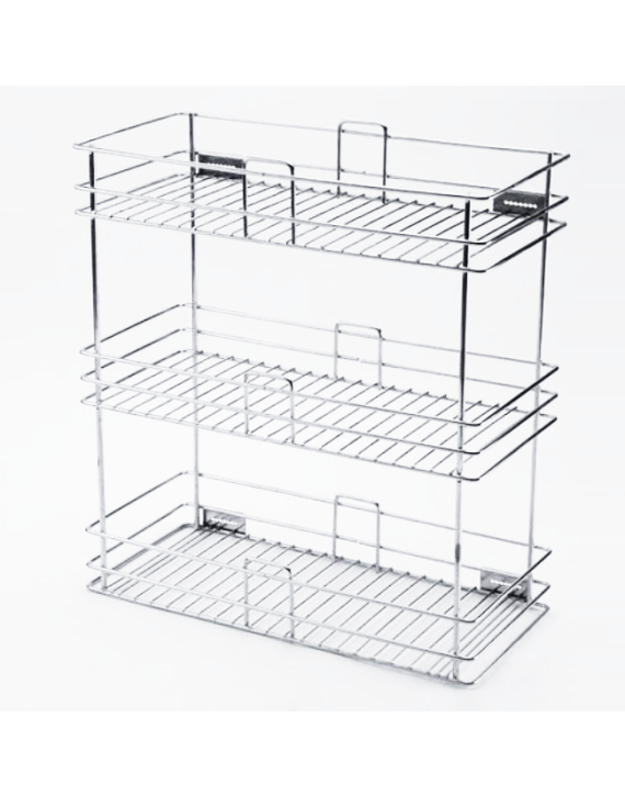 Iris Colors 4x20x21Inch Stainless Steel 3 Shelves Pull Out