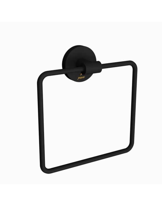 Jaquar Continental Towel Ring Square with Round Flange Black Matt Finish - ACN-BLM-1121N