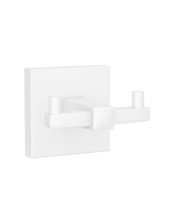 Jaquar Kubix Prime Double Coat Hook White Matt Finish - AKP-WHM-35761P