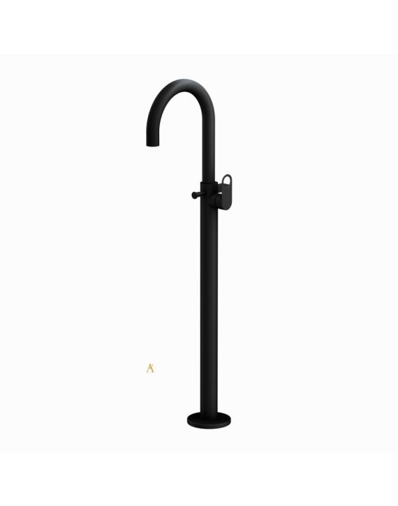 Jaquar Ornamix Prime Exposed Parts of Floor Mounted Single Lever Bath Mixer Black Matt Finish - ORP-BLM-10121KPM