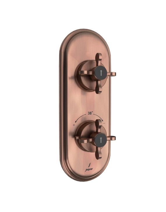 Jaquar Queens Prime Aquamax Exposed Part Kit of Thermostatic Shower Mixer with 3-way diverter Antique Copper Finish - QQP-ACR-7683PM