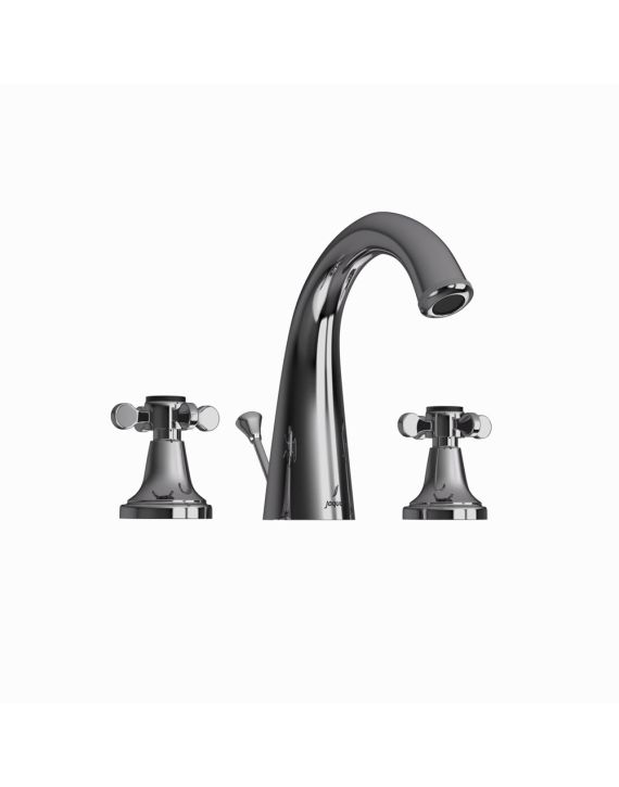 Jaquar Queens Prime 3-Hole Basin Mixer with Popup Waste System Black Chrome Finish - QQP-BCH-7191PM