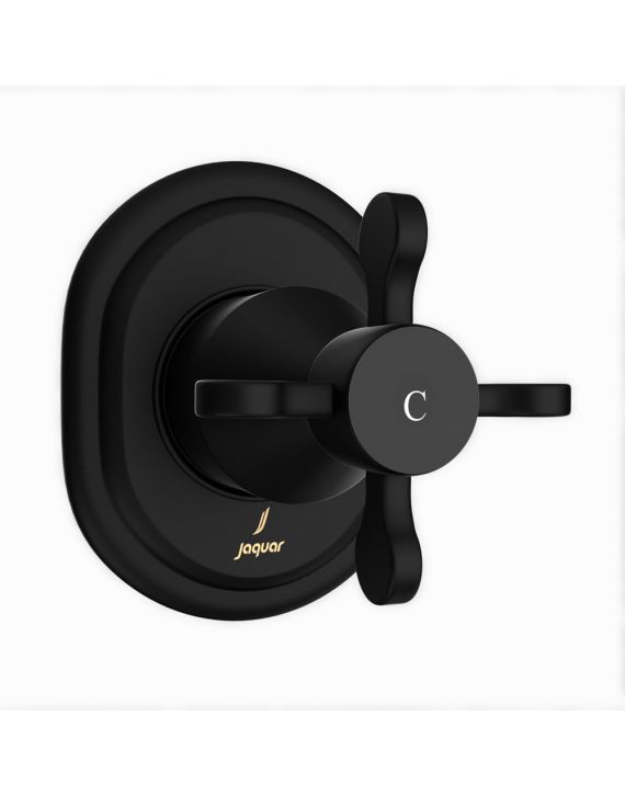 Jaquar Queens Prime Exposed Part Kit of Concealed Stop Cock & Flush Cock Black Matt Finish - QQP-BLM-7083KPM