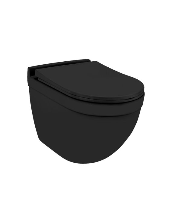 Jaquar Solo Rimless, Blind Installation Wall Hung WC - SLS-BLM-6953BIUFSM - Black