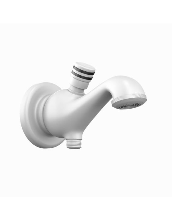 Jaquar Queen's Bathtub Spout with Button Attachment White Matt Finish - SPJ-WHM-7463
