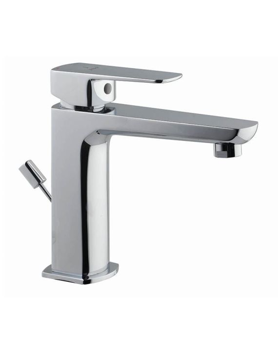 Jaquar Single Lever Basin Mixer with Popup Waste-Chrome-Kubix Prime KUP-CHR-35051BPM