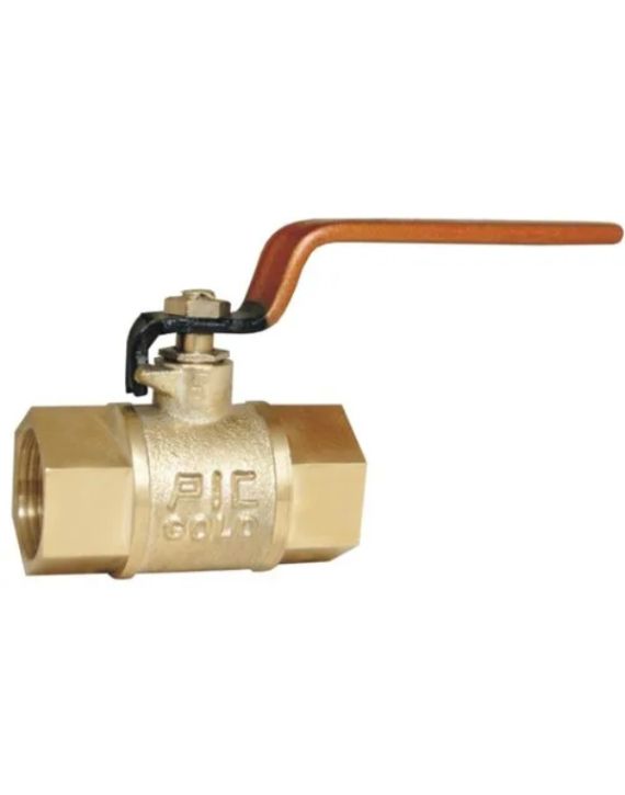 Leo 40mm Gold Brass Ball Valve with SS Ball Spindle LEO-LBH-702
