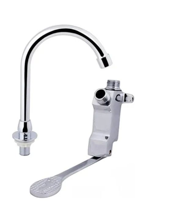 Leo 15mm Chrome Finish Foot Operated 36Inch Connection Pipe with Accessories LEO-LFC-WA-679-36
