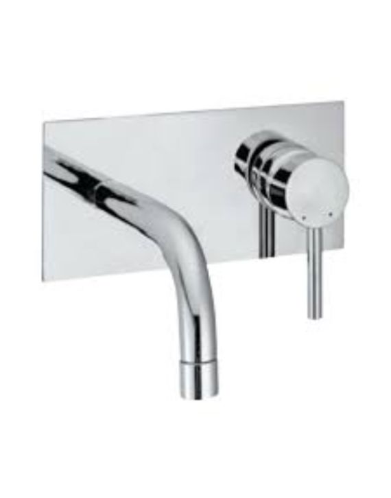 Leo New Flora 15mm Chrome Finish Wall Mounted Basin Mixer with SS Spout LEO-LNF-BM-14